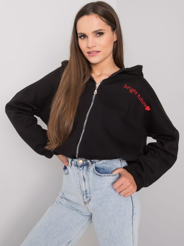 Black sweatshirt with embroidery Michelle RUE PARIS