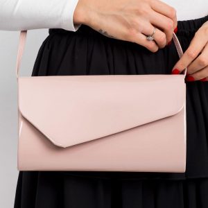 Eco leather clutch bag powder pink