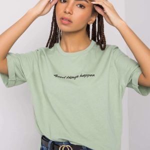 Light green cotton t-shirt Kaylee RUE PARIS