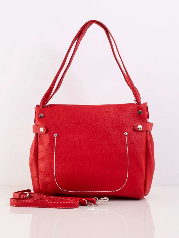 Red eco-leather urban bag