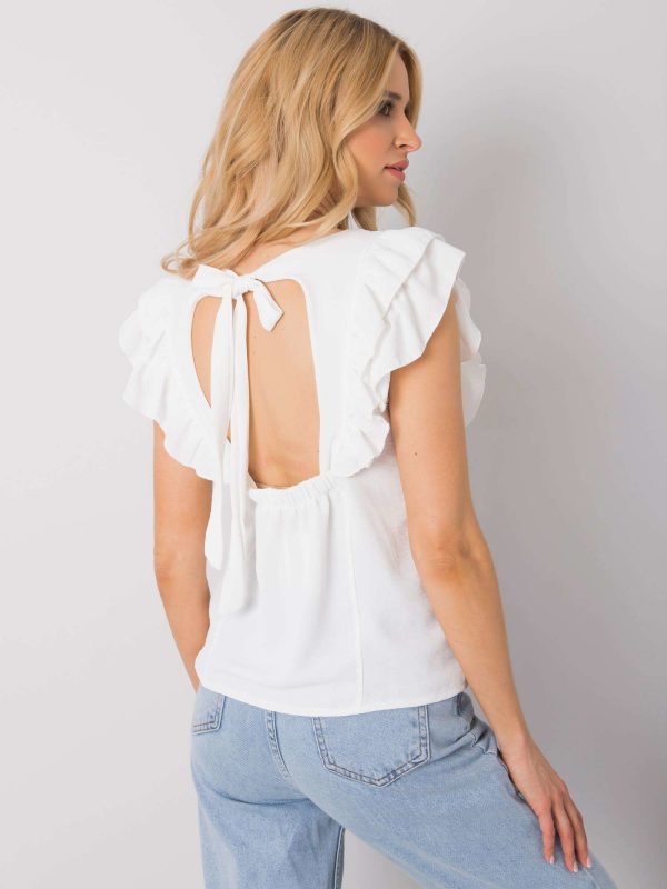 White blouse with ruffles Macy OCH BELLA