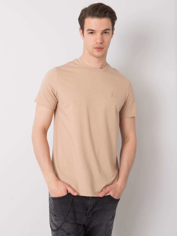 Beige t-shirt for men basic Kenneth LIWALI