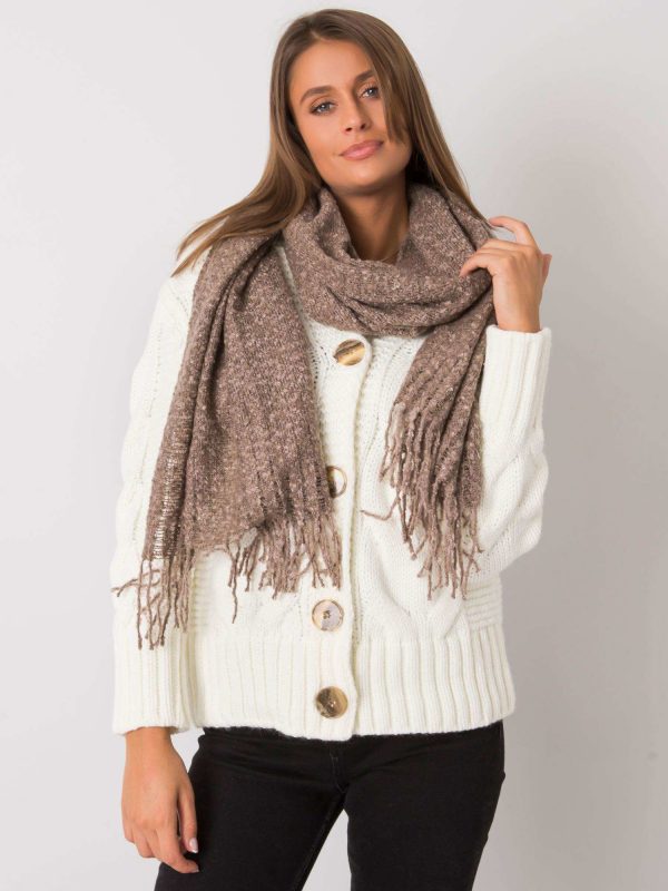 Beige scarf with fringes