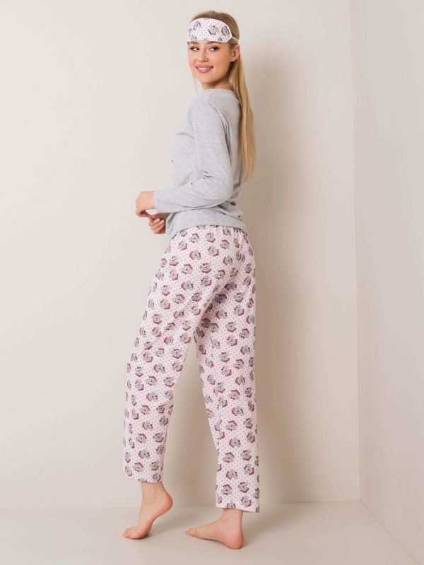 Grey Melange Two Piece Pyjamas