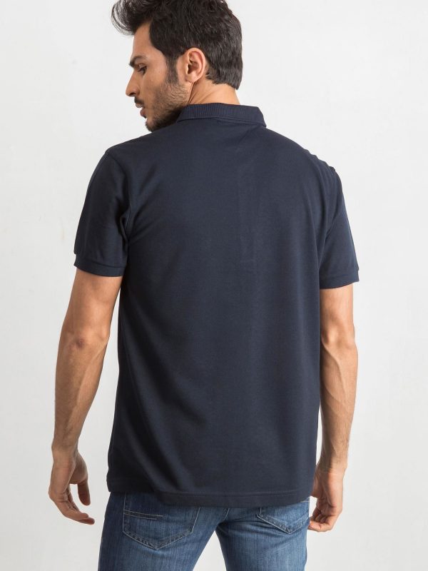 Navy Blue Green Men's Polo Shirt Reverse