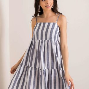 White and navy blue dress Semille