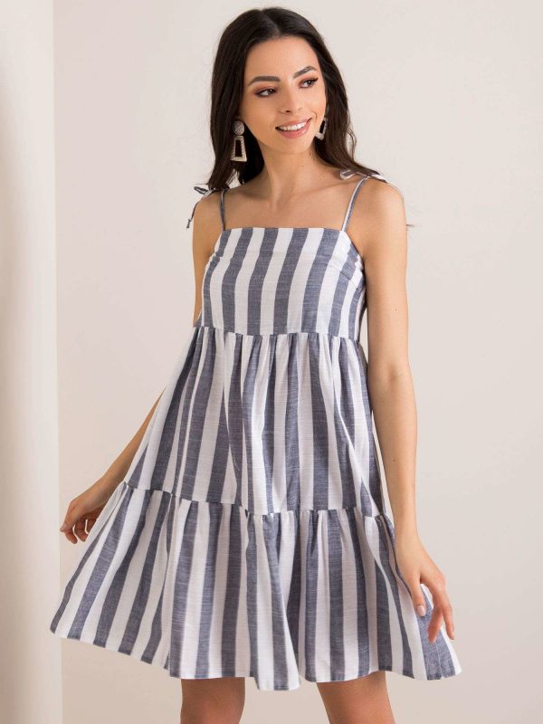 White and navy blue dress Semille