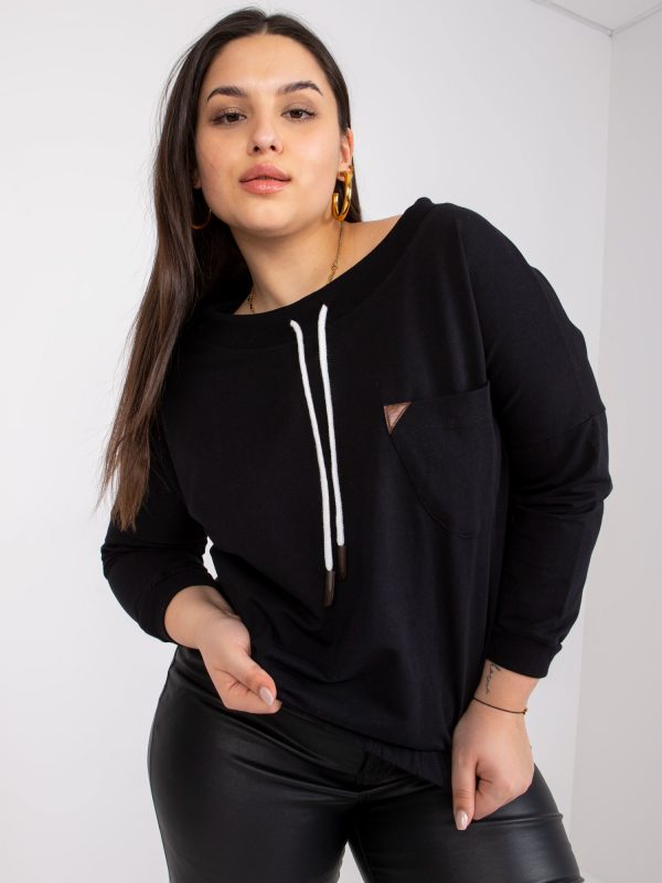 Black Short Sweatshirt Plus Size Louna