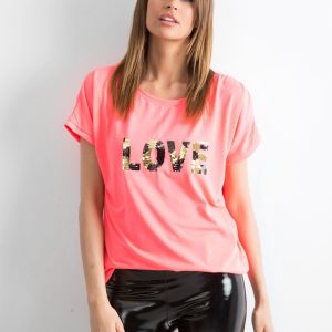 Fluo pink loose t-shirt Lovers