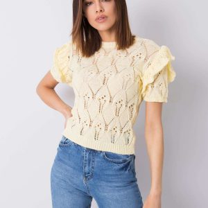 Yellow openwork sweater Nicoletta RUE PARIS