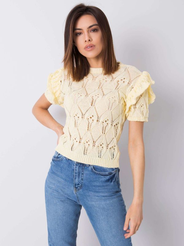 Yellow openwork sweater Nicoletta RUE PARIS