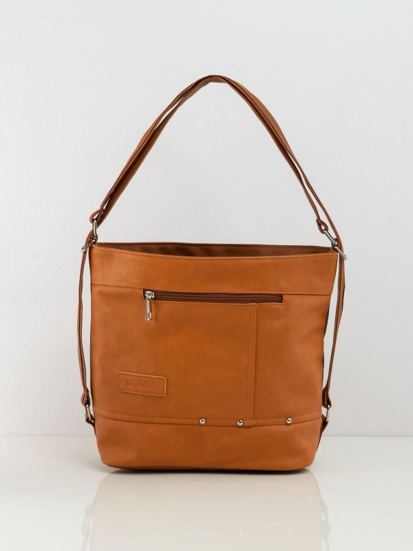 Camel eco-leather city bag