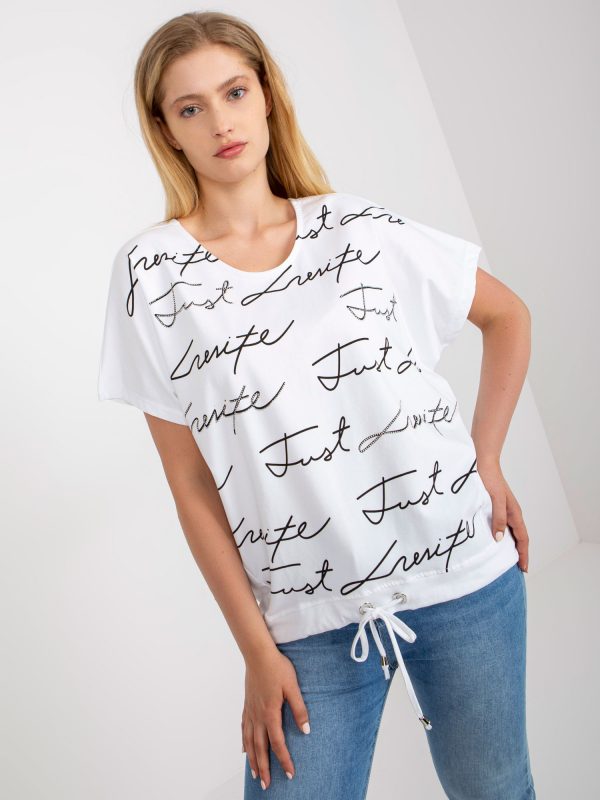 White Loose Plus Size Cotton T-Shirt