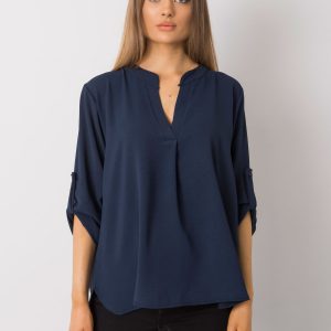 Navy blue oversize Portland blouse