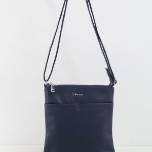 Navy blue leatherette handbag