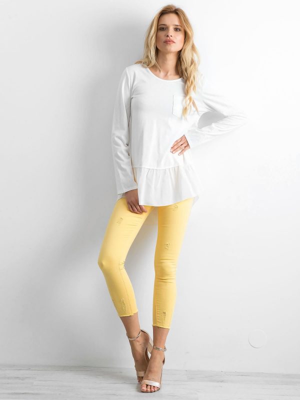 Women's white tunic with flounce