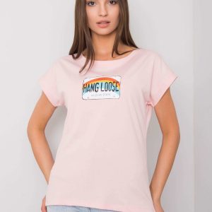 Light pink T-shirt with Aloha print