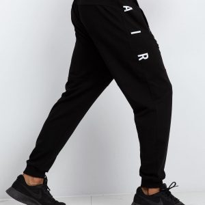 TOMMY LIFE Black Plus Size Men's Tracksuits