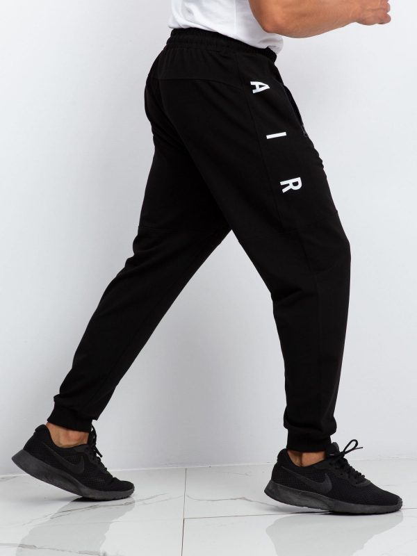 TOMMY LIFE Black Plus Size Men's Tracksuits