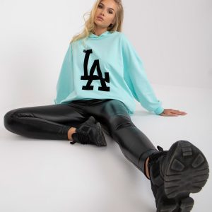 Light Blue Sweatshirt Hooded Long Sleeve