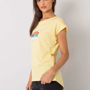 Light yellow t-shirt with Aloha print