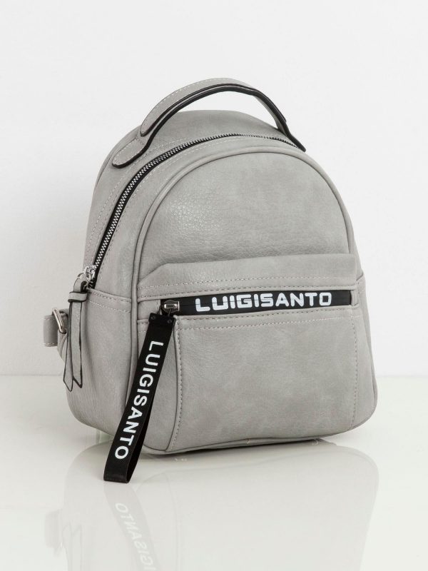 Grey women's backpack in eco-leather LUIGISANTO