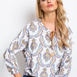 RUE PARIS White and blue blouse Give