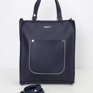 Navy blue women's bag faux leather