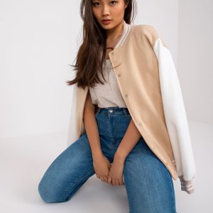 Beige women's bomber sweatshirt Menorca