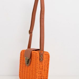 Orange Braided Handbag