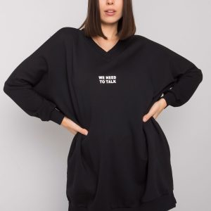 Raella black plus size cotton tunic