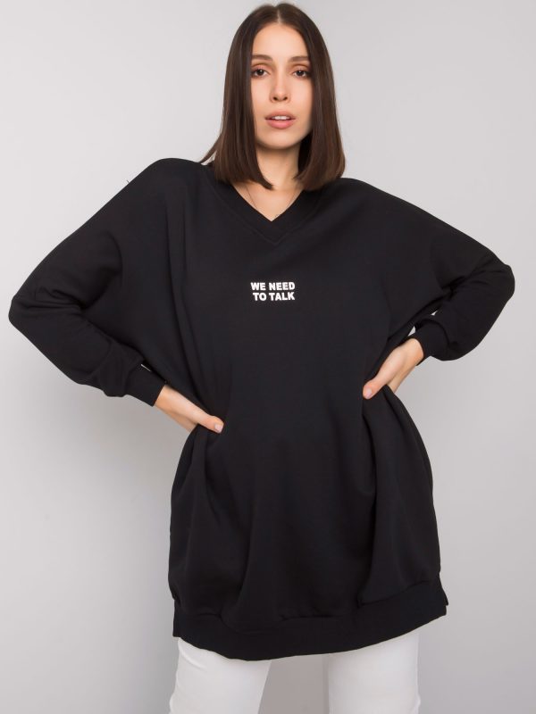 Raella black plus size cotton tunic