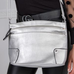 Silver eco leather handbag