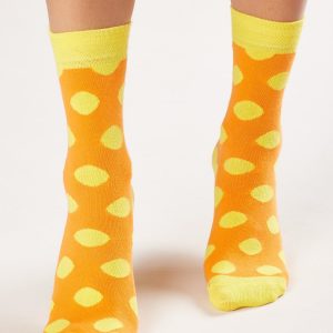 Orange Women's Socks in Dot