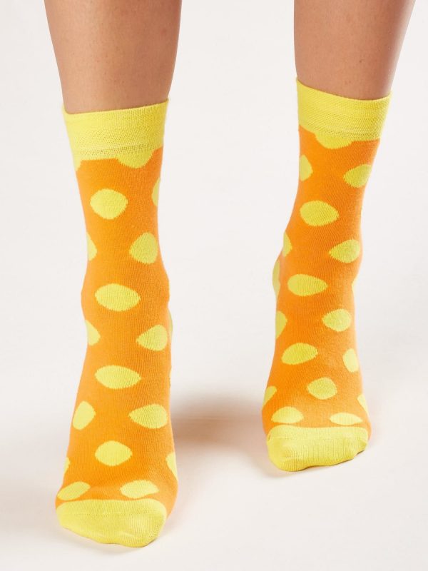 Orange Women's Socks in Dot