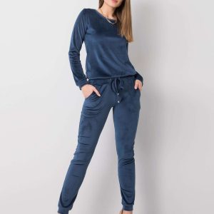 Dark blue velour set Clarisa RUE PARIS