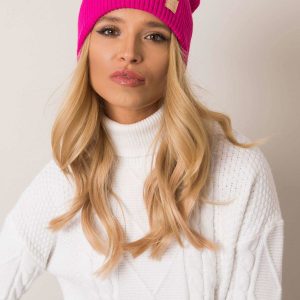 Fuchsia beanie hat with tassel RUE PARIS