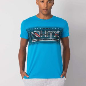 Emmett Men's Dark Turquoise Cotton T-Shirt