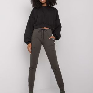 Dark Khaki Cotton Sweatpants Bennice