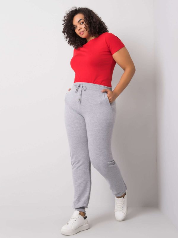 Beatriz Grey Plus Size Melange Sweatpants