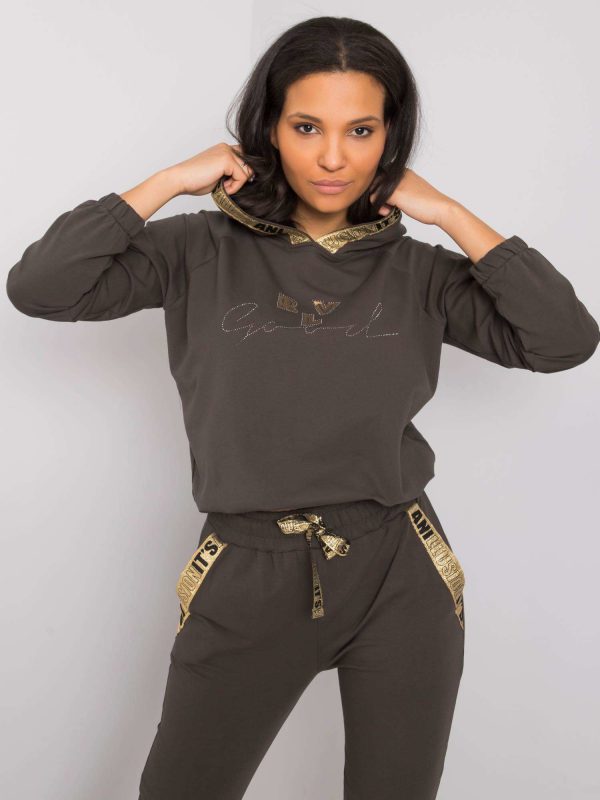 Dark khaki casual set by Jaya