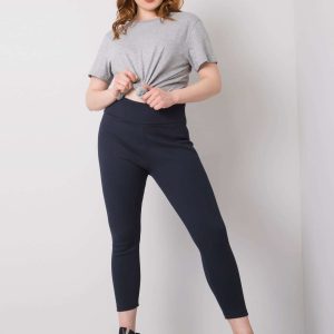 Navy blue plus size striped leggings Caitleen RUE PARIS