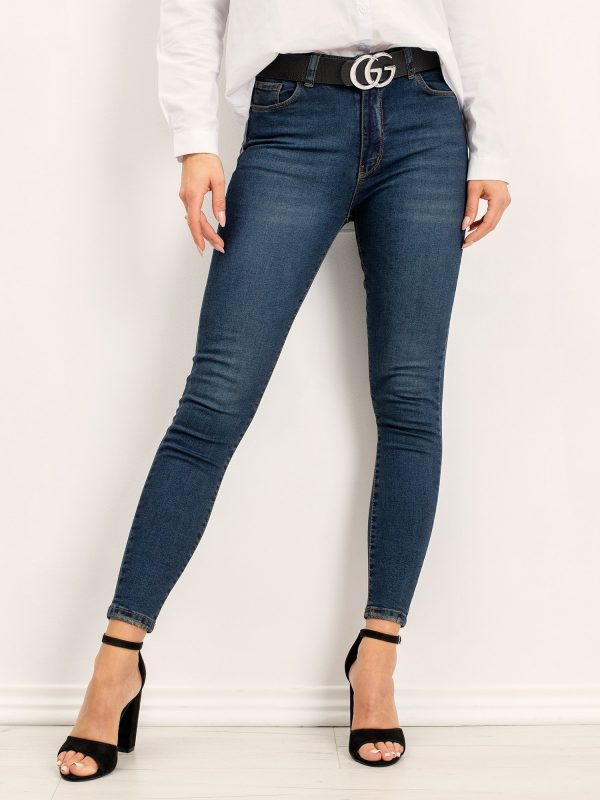 RUE PARIS Navy blue Hummy jeans