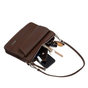 Brown Leather Messenger Messenger BADURA