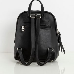 Black eco-leather backpack