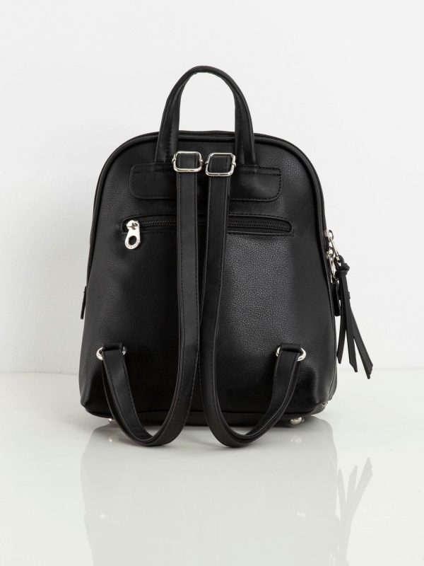 Black eco-leather backpack