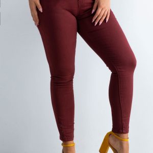 Burgundy plus size skinny pants