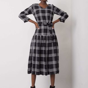 Giana Black Checkered Dress