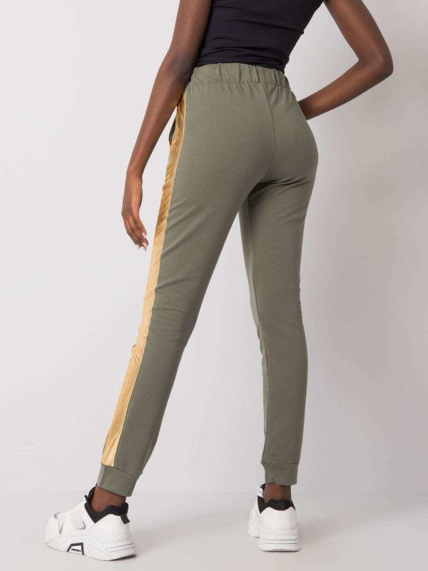 Khaki-gold sweatpants with Ewelyn stripe