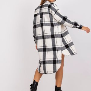 Tiannah Black and White Plaid Long Shirt